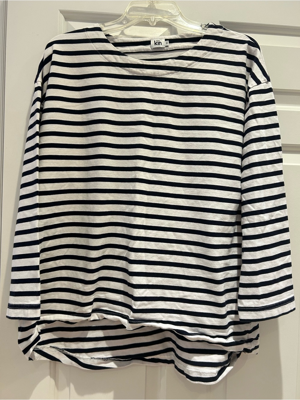 Kin Black and White Striped Long Sleeve Tee